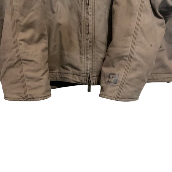 Carhartt Full Jacket Quick Duck Sz 2XL Canyon Brown Distressed Stained - Picture 9 of 16
